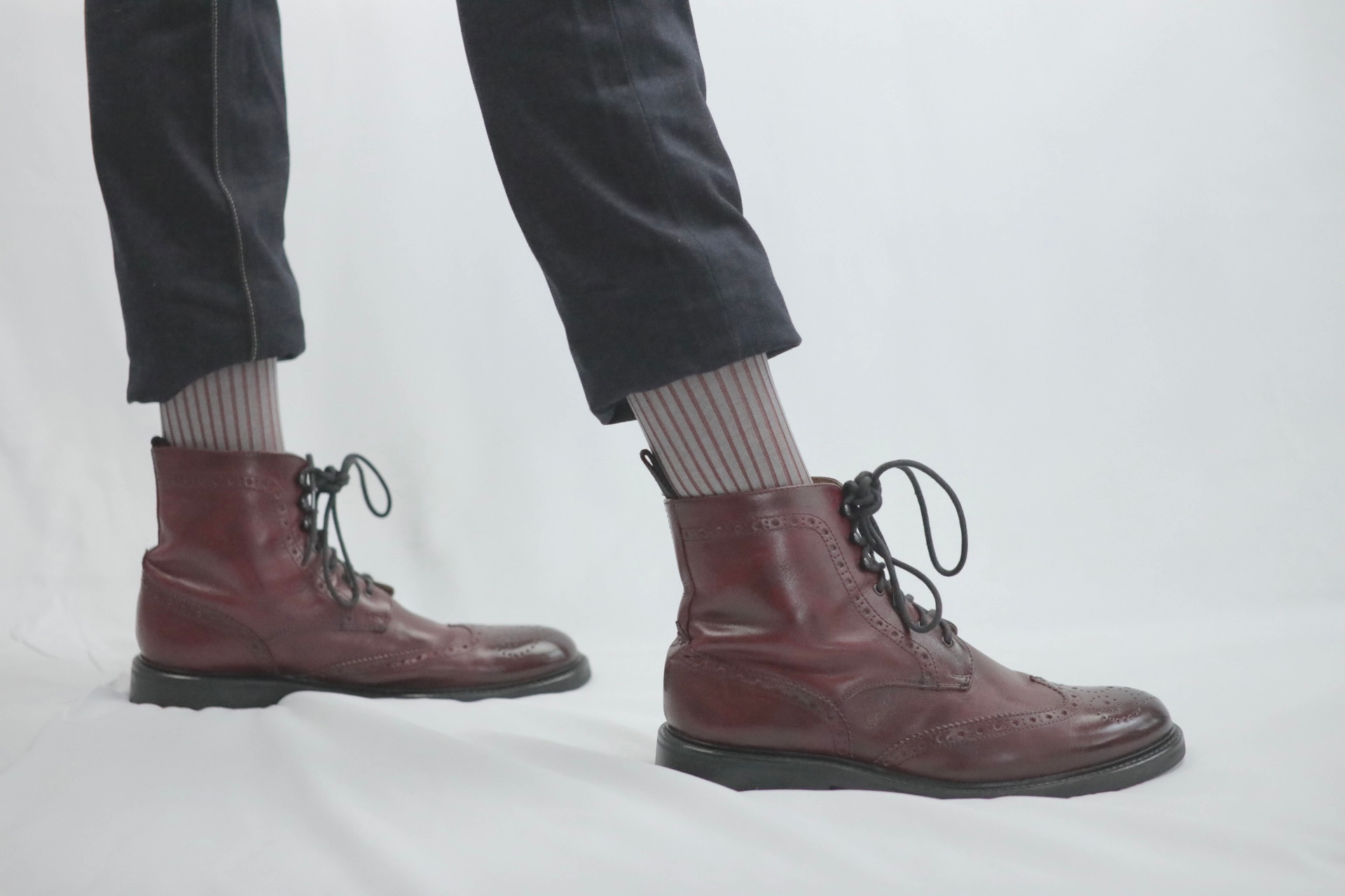 Over The Calf Mens Dress Socks Grey Burgundy