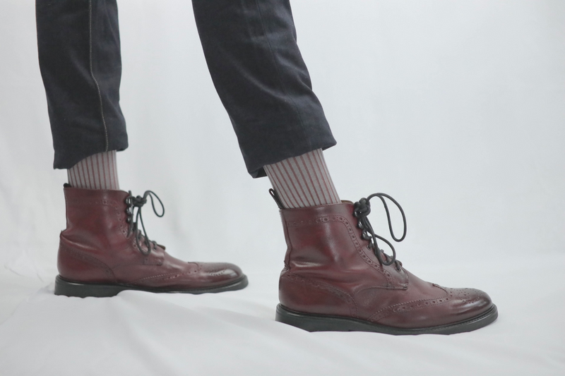 Over The Calf Mens Dress Socks Grey Burgundy