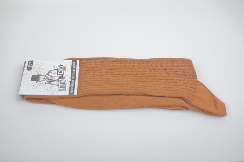 Over The Calf Mens Dress Socks Orange Brown