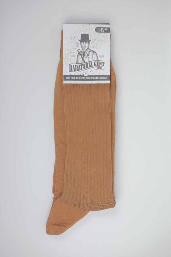 Over The Calf Mens Dress Socks Orange Brown