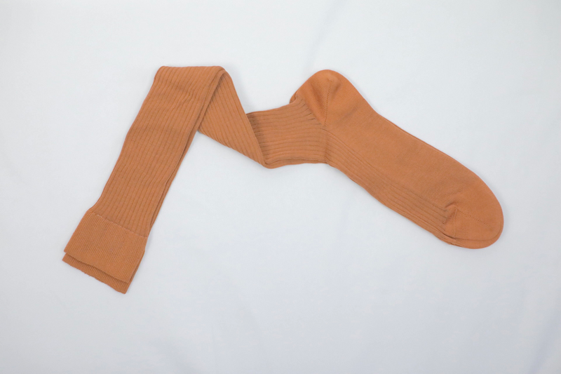 Over The Calf Mens Dress Socks Orange Brown