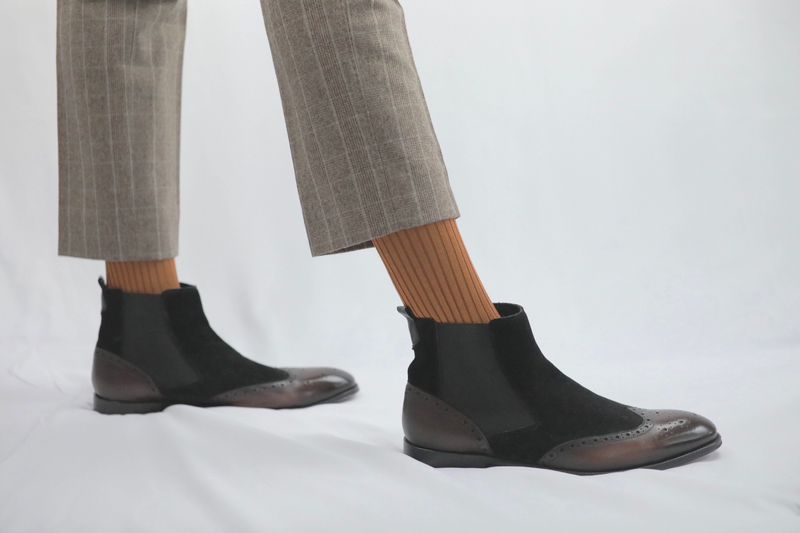 Over The Calf Mens Dress Socks Orange Brown