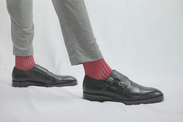 Over The Calf Mens Dress Socks Red White