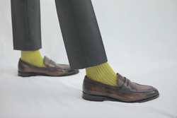 Over The Calf Mens Dress Socks Gold Green