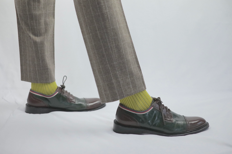 Over The Calf Mens Dress Socks Gold Green